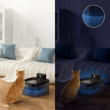 2.2L 5V Wireless Charging Cat Fountain Operated Automatic Pet Drinking Water With Motion Sensor Dog Cat Water Dispenser Bowl