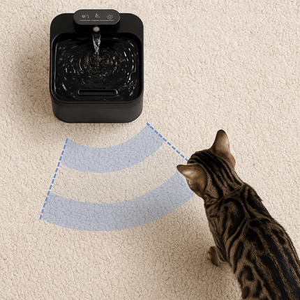 2.2L 5V Wireless Charging Cat Fountain Operated Automatic Pet Drinking Water With Motion Sensor Dog Cat Water Dispenser Bowl