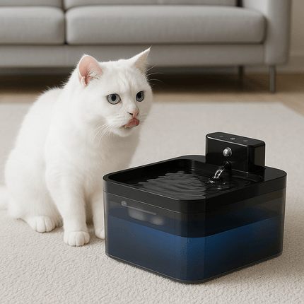2.2L 5V Wireless Charging Cat Fountain Operated Automatic Pet Drinking Water With Motion Sensor Dog Cat Water Dispenser Bowl