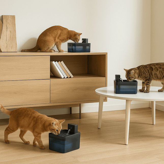 2.2L 5V Wireless Charging Cat Fountain Operated Automatic Pet Drinking Water With Motion Sensor Dog Cat Water Dispenser Bowl