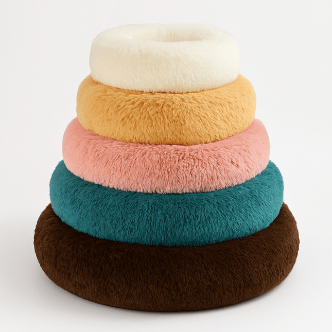 40-90cm Round Pet Bed for Large Dog Bed Super Soft Cat Bed Long Plush Dog House for Medium Dog House Winter Warm Sleeping
