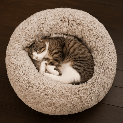 40-90cm Round Pet Bed for Large Dog Bed Super Soft Cat Bed Long Plush Dog House for Medium Dog House Winter Warm Sleeping