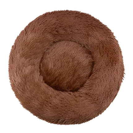 40-90cm Round Pet Bed for Large Dog Bed Super Soft Cat Bed Long Plush Dog House for Medium Dog House Winter Warm Sleeping 40cm / Bruin