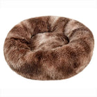 40-90cm Round Pet Bed for Large Dog Bed Super Soft Cat Bed Long Plush Dog House for Medium Dog House Winter Warm Sleeping 40cm / Bruin Patroon