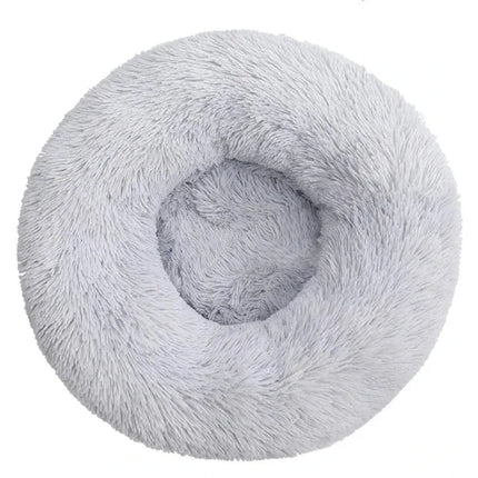 40-90cm Round Pet Bed for Large Dog Bed Super Soft Cat Bed Long Plush Dog House for Medium Dog House Winter Warm Sleeping 40cm / Grijs