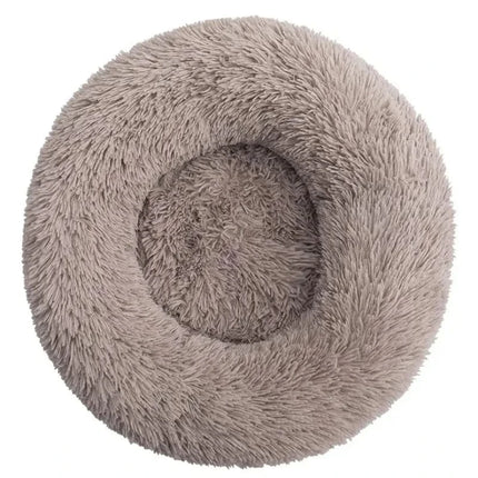 40-90cm Round Pet Bed for Large Dog Bed Super Soft Cat Bed Long Plush Dog House for Medium Dog House Winter Warm Sleeping 40cm / Koud Beige