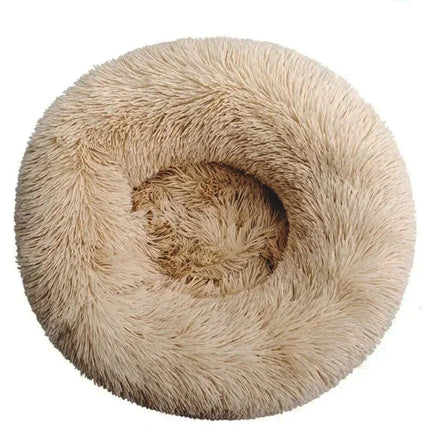 40-90cm Round Pet Bed for Large Dog Bed Super Soft Cat Bed Long Plush Dog House for Medium Dog House Winter Warm Sleeping 40cm / Warm Beige