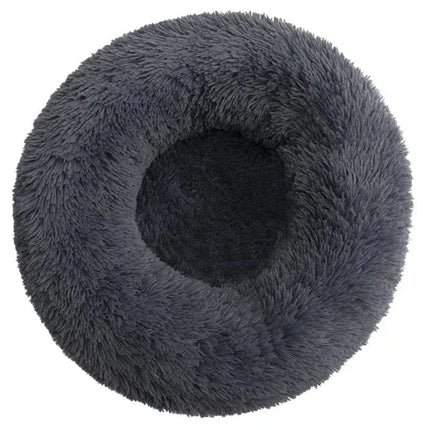 40-90cm Round Pet Bed for Large Dog Bed Super Soft Cat Bed Long Plush Dog House for Medium Dog House Winter Warm Sleeping 40cm / Zwart