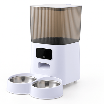 5L Pet Feeder with Camera Automatic Cat Feeder Smart Dog Food Dispenser WiFi Timing Stainless Steel Feeding Bowl（No 5V 2A Plug）