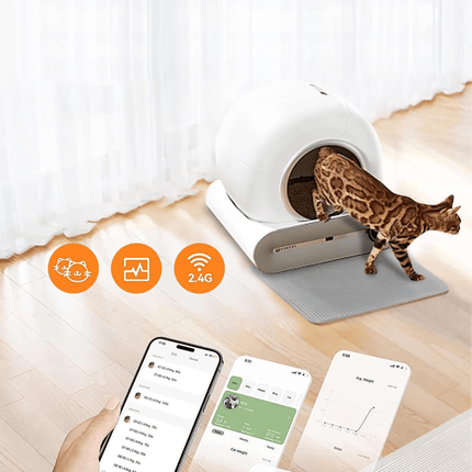 Automatische Zelfreinigende Kattenbak 65L - Gesloten, App Besturing voor Katten tot 8 kg
