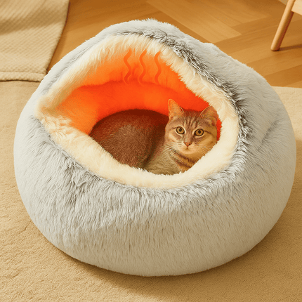 Autumn and Winter soft plush pet bed and pet bed Winter warm and cold plush comforter nest Shell cat nest semi-enclosed cat nest