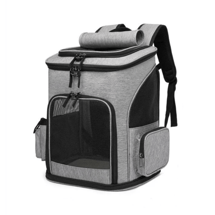 Breathable Pet Cat Carrier Backpack Foldable Pet Carrier Transport Travel Bag Expandable Large Capacity Creative for Cats Dogs Grijs