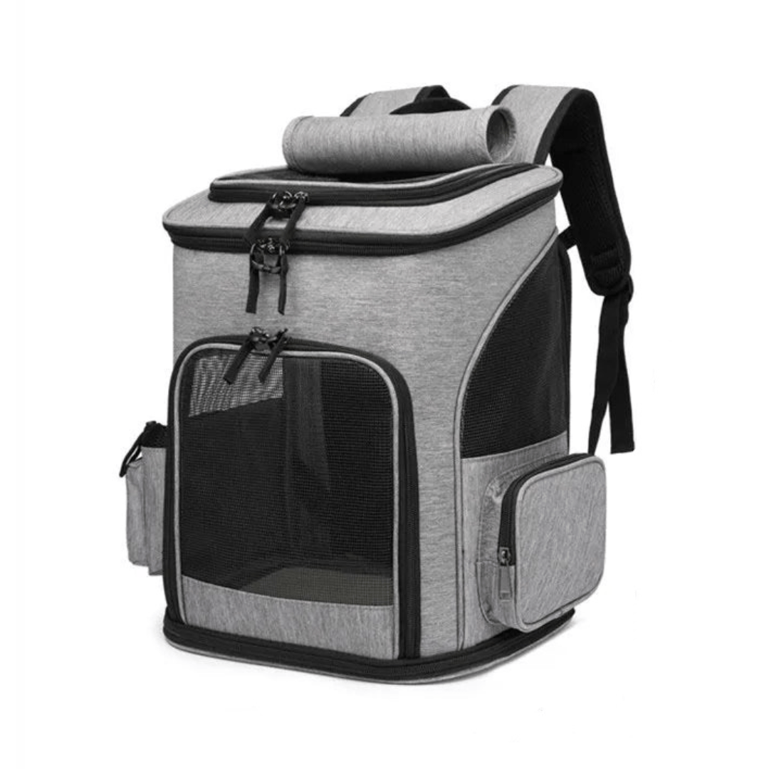 Breathable Pet Cat Carrier Backpack Foldable Pet Carrier Transport Travel Bag Expandable Large Capacity Creative for Cats Dogs Grijs