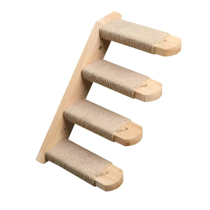 Cat Wall Mounted Furniture Floating Shelf With Cat Scratching Post Climbing Perches Hammock Wall Steps For Sleeping Playing Rest Katten ladder naar rechts