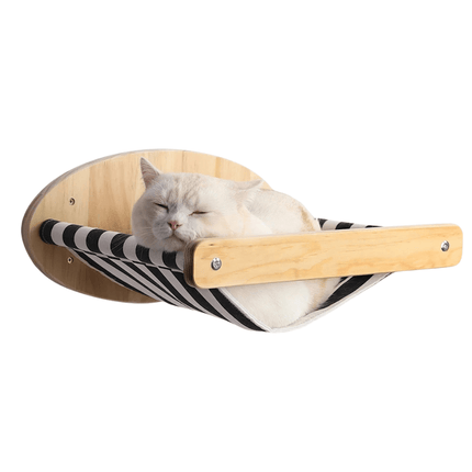 Cat Wall Mounted Furniture Floating Shelf With Cat Scratching Post Climbing Perches Hammock Wall Steps For Sleeping Playing Rest Kattenhangmat zwart-wit
