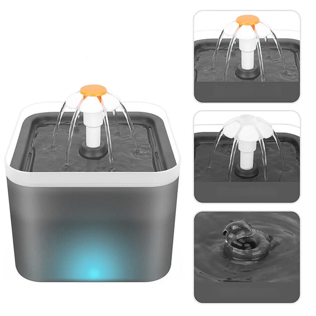 Cat Water Fountain 67oz/2L for Pet Small Dogs Drinking Ultra Silent with LED Lighting Water Dispenser Automatic Drinking