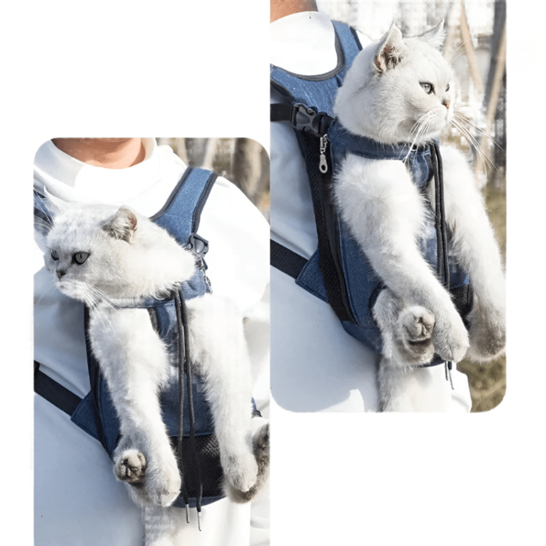 Double Shoulder Breathable Portable Travel Pet Dog Carrier Backpack Mesh Carrier Front Bag for Small Dog Cats Outdoor