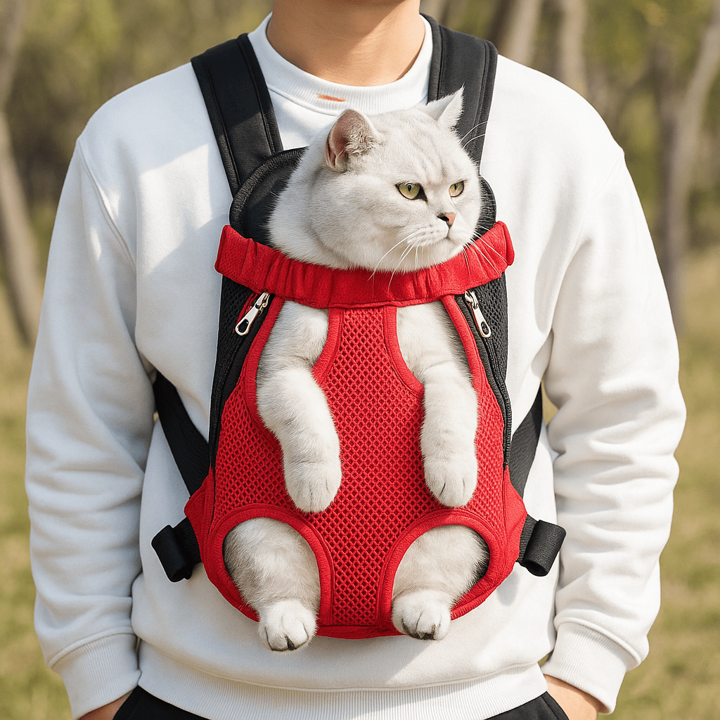 Double Shoulder Breathable Portable Travel Pet Dog Carrier Backpack Mesh Carrier Front Bag for Small Dog Cats Outdoor