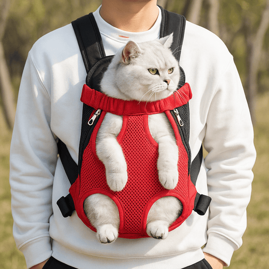 Double Shoulder Breathable Portable Travel Pet Dog Carrier Backpack Mesh Carrier Front Bag for Small Dog Cats Outdoor