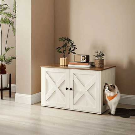 Kattenbak Kast met Deuren – Stijlvol Houten Kastje voor Kattenbak, 80 x 53 x 50 cm, Diverse Kleuren
