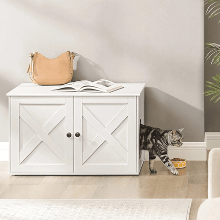 Kattenbak Kast met Deuren – Stijlvol Houten Kastje voor Kattenbak, 80 x 53 x 50 cm, Diverse Kleuren