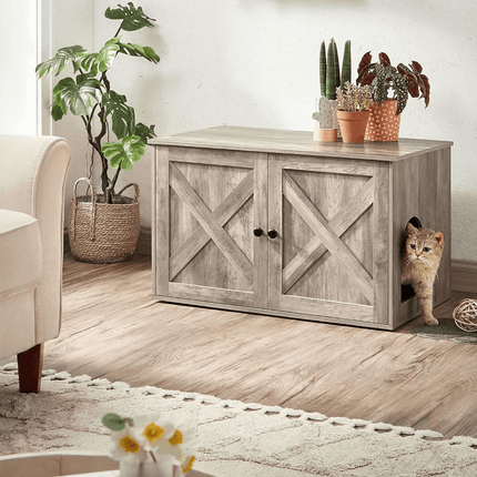 Kattenbak Kast met Deuren – Stijlvol Houten Kastje voor Kattenbak, 80 x 53 x 50 cm, Diverse Kleuren