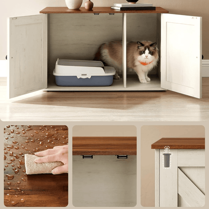 Kattenbak Kast met Deuren – Stijlvol Houten Kastje voor Kattenbak, 80 x 53 x 50 cm, Diverse Kleuren