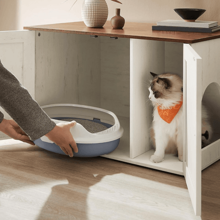 Kattenbak Kast met Deuren – Stijlvol Houten Kastje voor Kattenbak, 80 x 53 x 50 cm, Diverse Kleuren