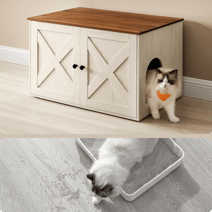 Kattenbak Kast met Deuren – Stijlvol Houten Kastje voor Kattenbak, 80 x 53 x 50 cm, Diverse Kleuren