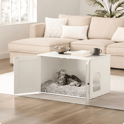 Kattenbak Kast met Deuren – Stijlvol Houten Kastje voor Kattenbak, 80 x 53 x 50 cm, Diverse Kleuren