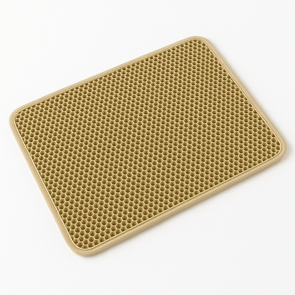 Kattenbakmat Dubbellaags Waterdicht EVA | Katspullen Beige / 30x30cm