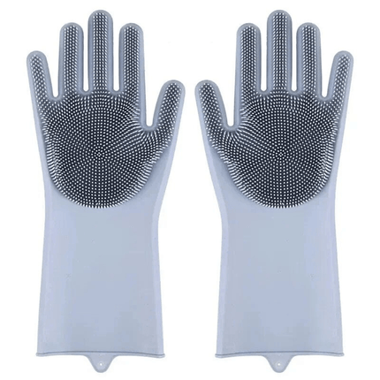 Kattenborstel Handschoen | Katspullen Grijs