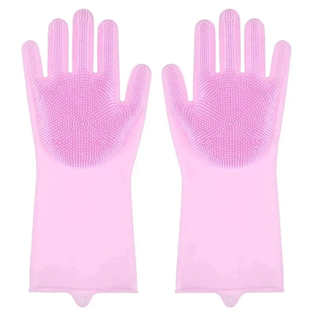 Kattenborstel Handschoen | Katspullen Roze