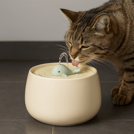 Keramische Drinkfontein Kat | Katspullen