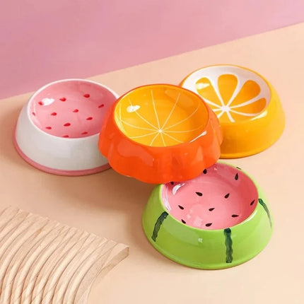 Keramische Kattenvoerbak Fruitdesign | Katspullen