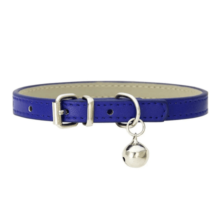 Leren Kattenhalsband | Katspullen Donkerblauw / XXS