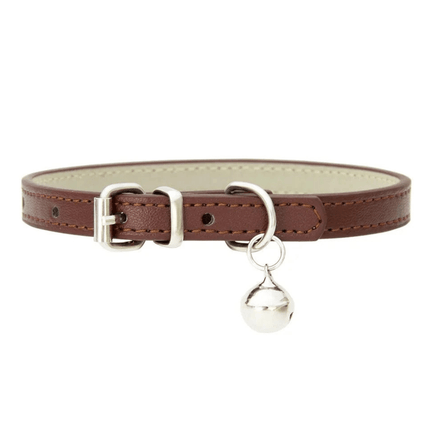 Leren Kattenhalsband | Katspullen Donkerbruin / XXS