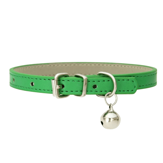 Leren Kattenhalsband | Katspullen Groen / XXS