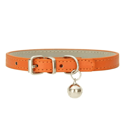 Leren Kattenhalsband | Katspullen Oranje / XXS
