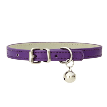 Leren Kattenhalsband | Katspullen Paars / XXS