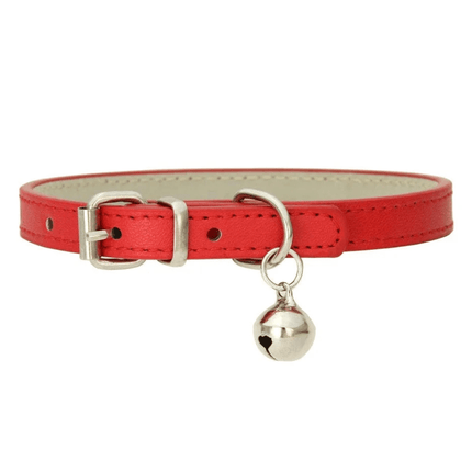 Leren Kattenhalsband | Katspullen Rood / XXS