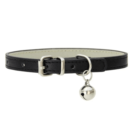 Leren Kattenhalsband | Katspullen Zwart / XXS