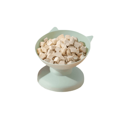 New Pet Cat Dog Bowl High Foot Dog Bowl 45° Neck Protector Cat Pet Food Water Bowl Anti-Overturning Binaural Pet Feeding Bowl Groen
