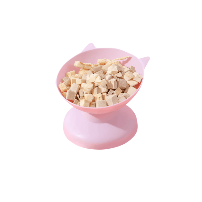New Pet Cat Dog Bowl High Foot Dog Bowl 45° Neck Protector Cat Pet Food Water Bowl Anti-Overturning Binaural Pet Feeding Bowl Paars