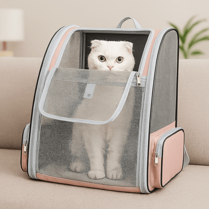 Pet Cat Carrier Bag Outdoor Travel Backpack for Cats Small Dogs Breathable Cat Carrying Bag Suitable for Cats Within 6kg