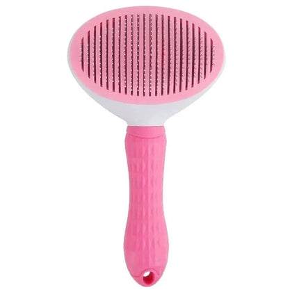 Pet Dog Brush Cat Comb Self Cleaning Pet Hair Remover Brush For Dogs Cats Grooming Tools Pets Dematting Comb Dogs Accessories Roze