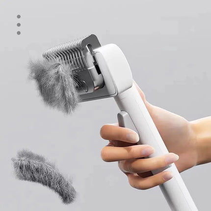 Pet Fur Knot Cutter Cat Hair Remover Comb Cat Grooming Shedding Tools Double Sided Brush Long Curly Hair Cleaner Pets Products WHITE