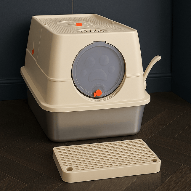 Roestvrij Stalen Kattenbak | Katspullen Beige