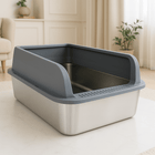 Stainless Steel Kattenbak | Katspullen Grijs L