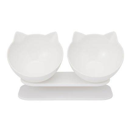 Verhoogde voerbak - ErgoPet Feeding Station Wit dubbel